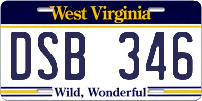 WV license plate DSB346