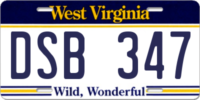 WV license plate DSB347