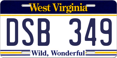 WV license plate DSB349
