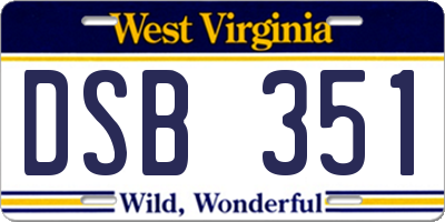 WV license plate DSB351