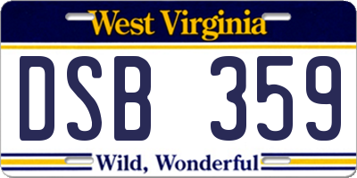 WV license plate DSB359