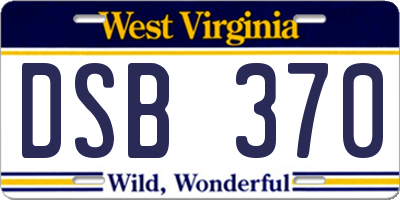 WV license plate DSB370