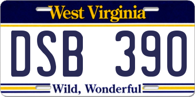 WV license plate DSB390