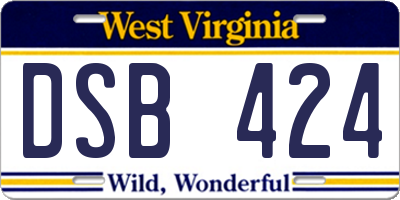WV license plate DSB424