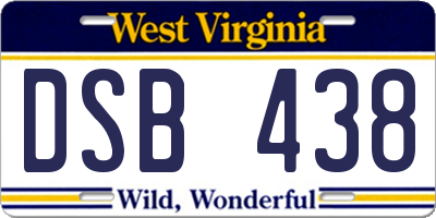 WV license plate DSB438