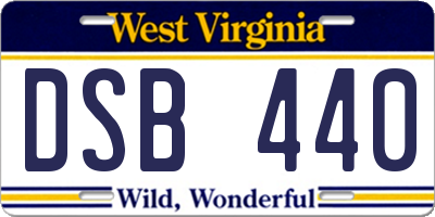 WV license plate DSB440