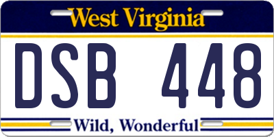WV license plate DSB448