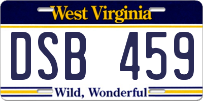 WV license plate DSB459