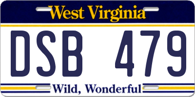 WV license plate DSB479