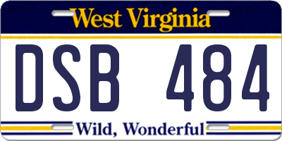 WV license plate DSB484