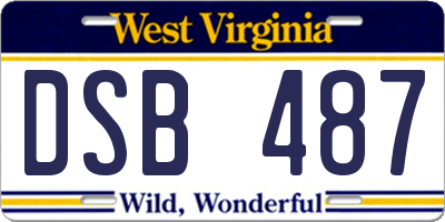 WV license plate DSB487
