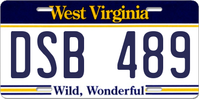 WV license plate DSB489