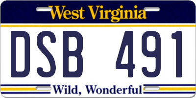 WV license plate DSB491