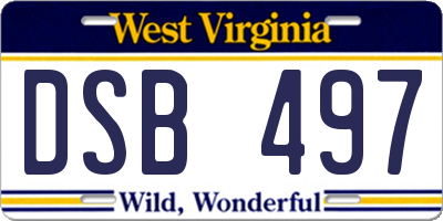 WV license plate DSB497