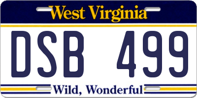 WV license plate DSB499