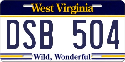 WV license plate DSB504