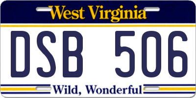 WV license plate DSB506