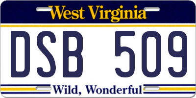 WV license plate DSB509