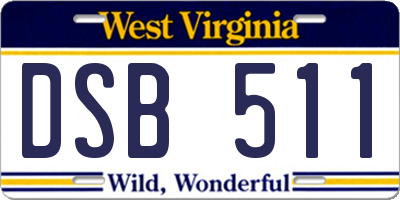 WV license plate DSB511