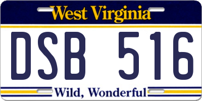 WV license plate DSB516