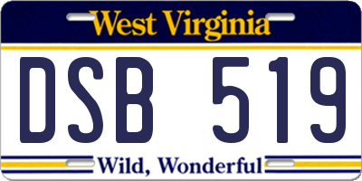 WV license plate DSB519