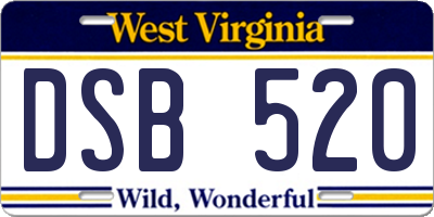 WV license plate DSB520
