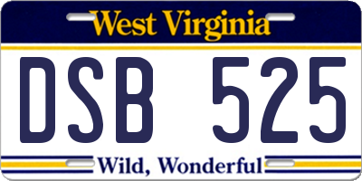 WV license plate DSB525