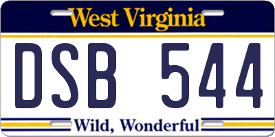 WV license plate DSB544