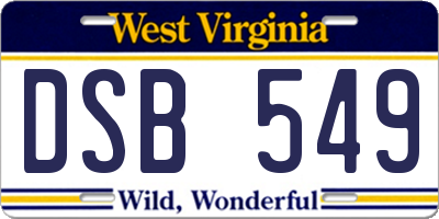 WV license plate DSB549