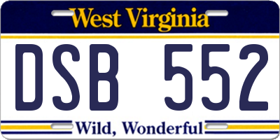 WV license plate DSB552