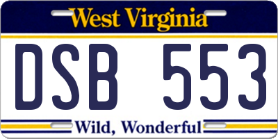 WV license plate DSB553