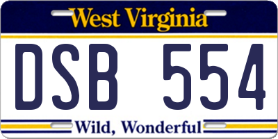 WV license plate DSB554