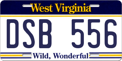 WV license plate DSB556
