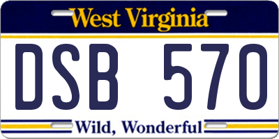 WV license plate DSB570