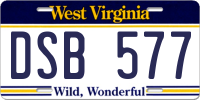 WV license plate DSB577