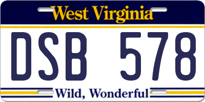 WV license plate DSB578