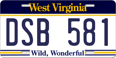 WV license plate DSB581