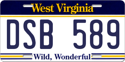 WV license plate DSB589