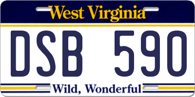 WV license plate DSB590