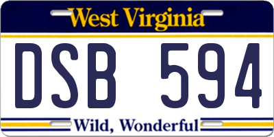 WV license plate DSB594