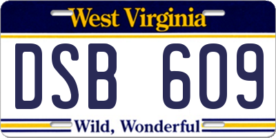 WV license plate DSB609