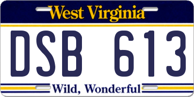 WV license plate DSB613