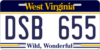 WV license plate DSB655