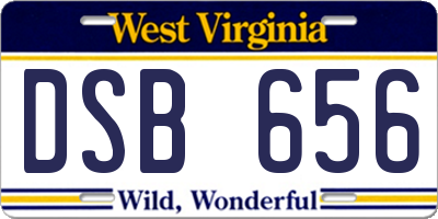 WV license plate DSB656