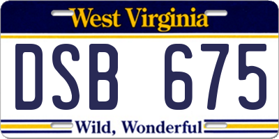 WV license plate DSB675