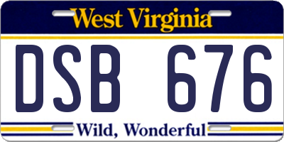 WV license plate DSB676