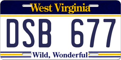 WV license plate DSB677