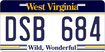 WV license plate DSB684