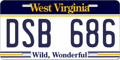 WV license plate DSB686
