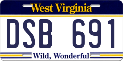 WV license plate DSB691